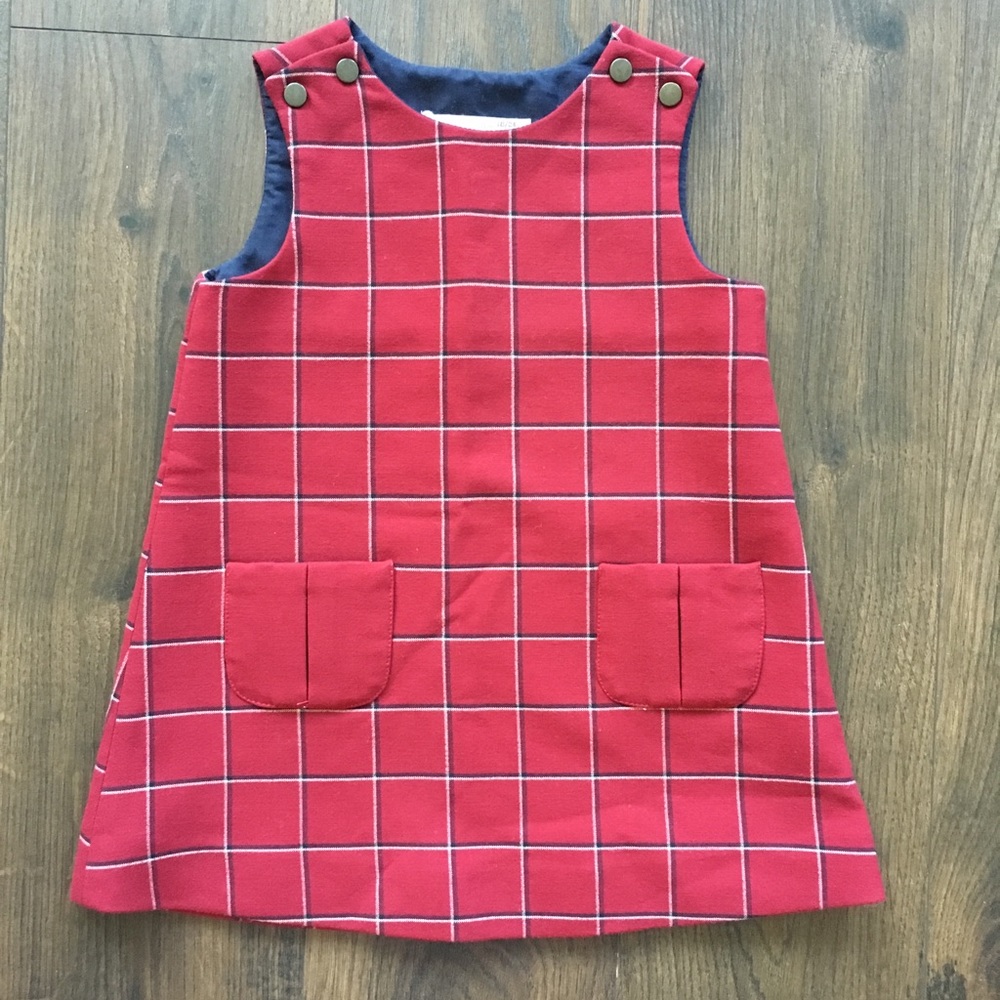 Zara maroon checked pinafore Dress